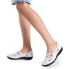 DREAM PAIRS Women’s Loafers Slip On Comfortable Casual Orthopedic Walking Flats Work Shoes Closed Toe Sandals with Arch Support(White)
