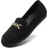 DREAM PAIRS Loafers for Women Casual Comfortable Slip On Flat Lightweight Leisure Work Shoe Comfort Walking Shoes(Black-suede)