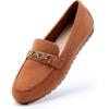 DREAM PAIRS Loafers for Women Casual Comfortable Slip On Flat Lightweight Leisure Work Shoe Comfort Walking Shoes(Brown-suede)