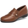 DREAM PAIRS Women’s Arch Support Slip-on Loafers(Tan)