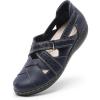 DREAM PAIRS Women’s Loafers Slip On Comfortable Casual Orthopedic Walking Flats Work Shoes Closed Toe Sandals with Arch Support(Navy)