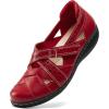DREAM PAIRS Women’s Loafers Slip On Comfortable Casual Orthopedic Walking Flats Work Shoes Closed Toe Sandals with Arch Support(Red)