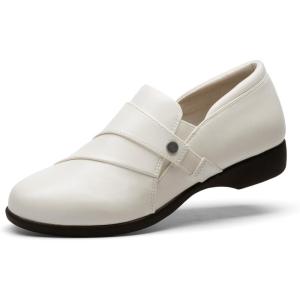 DREAM PAIRS Women’s Arch Support Slip-on Loafers(White)