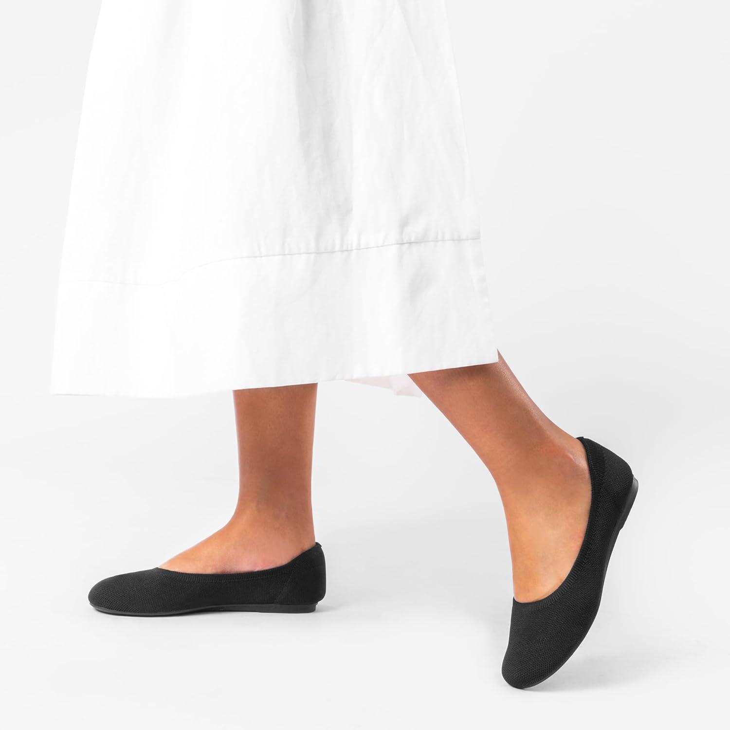 image:imageDREAM PAIRS Wide Ballet Flats Shoes for Women Width Foldable Knit Womens Flats with Arch Support Comfortable Shoes for Women Dressy Casual Work OfficeBlack