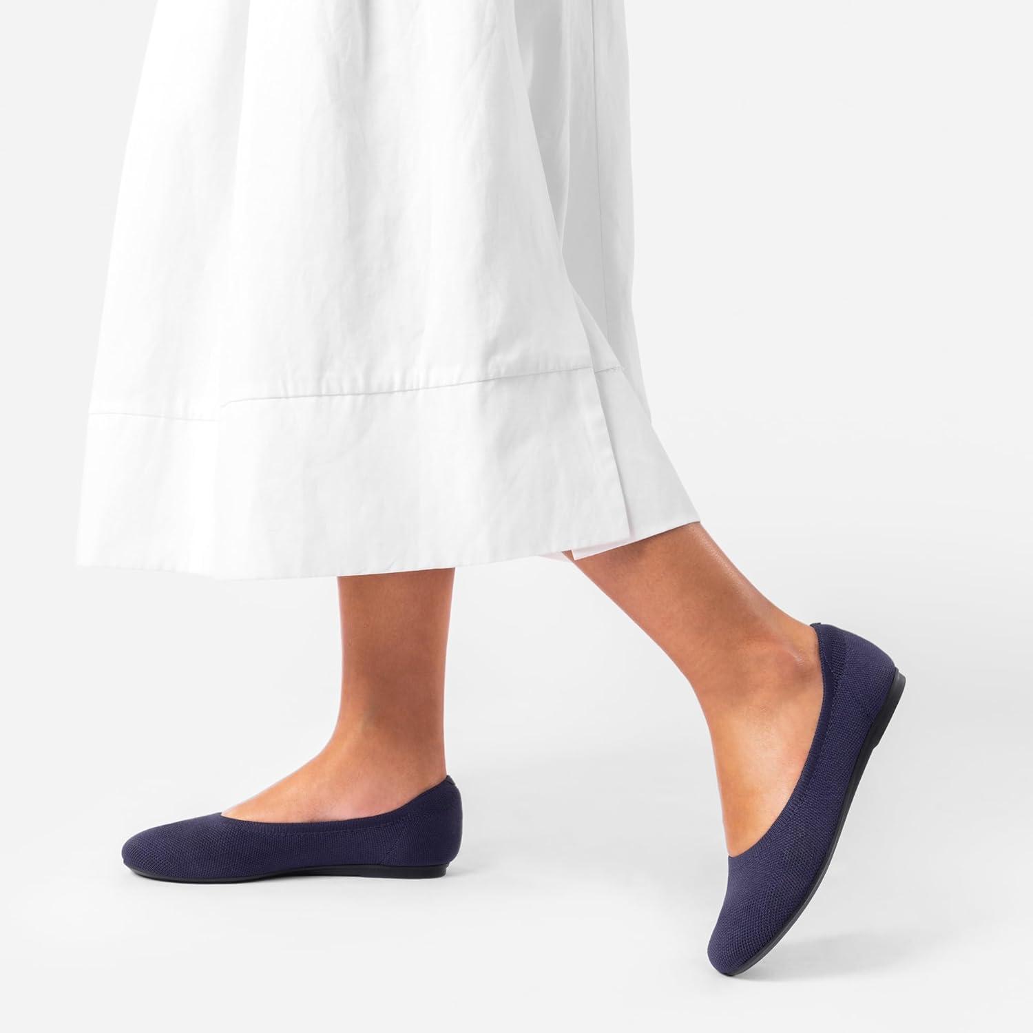 image:imageDREAM PAIRS Wide Ballet Flats Shoes for Women Width Foldable Knit Womens Flats with Arch Support Comfortable Shoes for Women Dressy Casual Work OfficeNavy