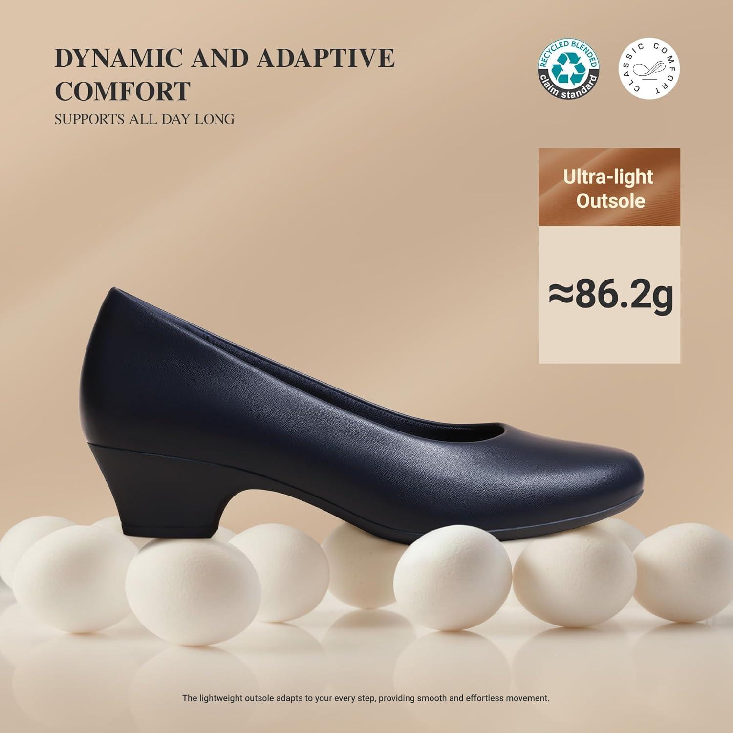 image:imageDREAM PAIRS Womens Chunky Closed Toe Dress Low Block Heels Comfortable Slip On Work Pumps Wedding Casual ShoesNavy