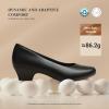 DREAM PAIRS Women’s Chunky Closed Toe Dress Low Block Heels Comfortable Slip On Work Pumps Wedding Casual Shoes(Black)
