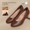 DREAM PAIRS Women’s Chunky Closed Toe Dress Low Block Heels Comfortable Slip On Work Pumps Wedding Casual Shoes(Brown)