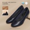 DREAM PAIRS Women’s Chunky Closed Toe Dress Low Block Heels Comfortable Slip On Work Pumps Wedding Casual Shoes(Navy)