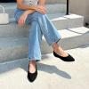 DREAM PAIRS Women’s Knit Ballet Dressy Flats Comfortable Washable Flexible Breathable Casual Classic Work Office Walk Pointed Toe Flats(Black)