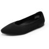DREAM PAIRS Women’s Knit Ballet Dressy Flats Comfortable Washable Flexible Breathable Casual Classic Work Office Walk Pointed Toe Flats(Black)
