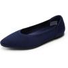 DREAM PAIRS Women’s Knit Ballet Dressy Flats Comfortable Washable Flexible Breathable Casual Classic Work Office Walk Pointed Toe Flats(Navy)