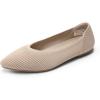 DREAM PAIRS Women’s Knit Ballet Dressy Flats Comfortable Washable Flexible Breathable Casual Classic Work Office Walk Pointed Toe Flats(Nude)