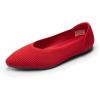 DREAM PAIRS Women’s Knit Ballet Dressy Flats Comfortable Washable Flexible Breathable Casual Classic Work Office Walk Pointed Toe Flats(Red)