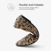 DREAM PAIRS Women’s Knit Ballet Flats Pointed Toe Comfortable Dressy Flats for Work Office Shoes Mary Jane Flats(Leopard)