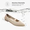 DREAM PAIRS Women’s Knit Ballet Flats Pointed Toe Comfortable Dressy Flats for Work Office Shoes Mary Jane Flats(Nude)
