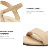 DREAM PAIRS Women’s Low Heels Block Open Toe Ankle Strap Classic Short Chunky Sandals with Buckle for Daily Work Wedding Party(Nude Pu)