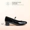 DREAM PAIRS Women’s Mary Jane Chunky Low Heels Comfortable Slip on Dress Shoes for Women Closed Round Toe Casual Cute Work Pumps Flats Shoes(Black)