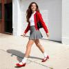 DREAM PAIRS Women’s Mary Jane Chunky Low Heels Comfortable Slip on Dress Shoes for Women Closed Round Toe Casual Cute Work Pumps Flats Shoes(Red)