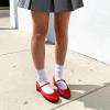 DREAM PAIRS Women’s Mary Jane Chunky Low Heels Comfortable Slip on Dress Shoes for Women Closed Round Toe Casual Cute Work Pumps Flats Shoes(Red)