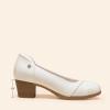 DREAM PAIRS Women’s Pumps Low Chunky Block Closed Toe Shoes Work Comfortable Heels Round Toe Dress(White)