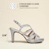 DREAM PAIRS Women’s Strappy Stiletto High Heels Round Toe Platform Dress Shoes Comfortable Ankle Strap Heeled Sandals For Formal Party Wedding Evening Dress(Silver)