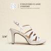 DREAM PAIRS Women’s Strappy Stiletto High Heels Round Toe Platform Dress Shoes Comfortable Ankle Strap Heeled Sandals For Formal Party Wedding Evening Dress(White)