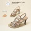 DREAM PAIRS Women’s Strappy Stiletto High Heels Round Toe Platform Dress Shoes Comfortable Ankle Strap Heeled Sandals For Formal Party Wedding Evening Dress(Gold)