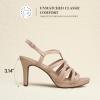 DREAM PAIRS Women’s Strappy Stiletto High Heels Round Toe Platform Dress Shoes Comfortable Ankle Strap Heeled Sandals For Formal Party Wedding Evening Dress(Nude)