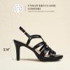 DREAM PAIRS Women’s Strappy Stiletto High Heels Round Toe Platform Dress Shoes Comfortable Ankle Strap Heeled Sandals For Formal Party Wedding Evening Dress(Black)