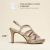 DREAM PAIRS Women’s Strappy Stiletto High Heels Round Toe Platform Dress Shoes Comfortable Ankle Strap Heeled Sandals For Formal Party Wedding Evening Dress(Gold)