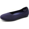DREAM PAIRS Wide Ballet Flats Shoes for Women, Width Foldable Knit Women’s Flats with Arch Support, Comfortable Shoes for Women Dressy Casual Work Office(Navy)