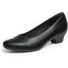 DREAM PAIRS Women’s Chunky Closed Toe Dress Low Block Heels Comfortable Slip On Work Pumps Wedding Casual Shoes(Black)