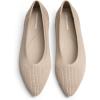 DREAM PAIRS Women’s Knit Ballet Dressy Flats Comfortable Washable Flexible Breathable Casual Classic Work Office Walk Pointed Toe Flats(Nude)