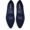 DREAM PAIRS Women’s Knit Ballet Flats Pointed Toe Comfortable Dressy Flats for Work Office Shoes Mary Jane Flats(Navy)