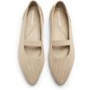 DREAM PAIRS Women’s Knit Ballet Flats Pointed Toe Comfortable Dressy Flats for Work Office Shoes Mary Jane Flats(Nude)