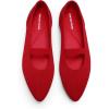 DREAM PAIRS Women’s Knit Ballet Flats Pointed Toe Comfortable Dressy Flats for Work Office Shoes Mary Jane Flats(Red)