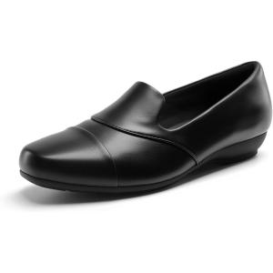 DREAM PAIRS Loafers for Women Orthopedic Comfortable Loafer Dress Casual Slip on Business Work Office Shoes with Arch Support(Black-pu)