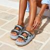 DREAM PAIRS Platform Sandals Women Raffia Espadrilles Summer Comfortable Wedge Sandals Beach Vacation Adjustable Buckle Cute Slide Sandals(Blue)