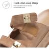 DREAM PAIRS Platform Sandals Women Raffia Espadrilles Summer Comfortable Wedge Sandals Beach Vacation Adjustable Buckle Cute Slide Sandals(Brown)