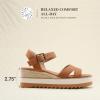DREAM PAIRS Wedge Sandals for Women Espadrille Platform Sandals Open Toe Ankle Strap Low Wedges Heel Comfortable Sandals for Summer(Tan)