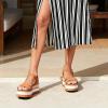 DREAM PAIRS Wedge Sandals for Women Espadrille Platform Sandals Open Toe Ankle Strap Low Wedges Heel Comfortable Sandals for Summer(Tan)