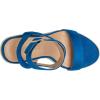 DREAM PAIRS Womens Open Toe Espadrilles Dressy Platform Sandals Buckle Ankle Strap Stylish Wedges Summer Dressy Sandals(Blue/Suede)