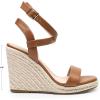 DREAM PAIRS Womens Open Toe Espadrilles Dressy Platform Sandals Buckle Ankle Strap Stylish Wedges Summer Dressy Sandals(Brown-pu)