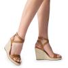 DREAM PAIRS Womens Open Toe Espadrilles Dressy Platform Sandals Buckle Ankle Strap Stylish Wedges Summer Dressy Sandals(Brown-pu)