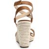 DREAM PAIRS Womens Open Toe Espadrilles Dressy Platform Sandals Buckle Ankle Strap Stylish Wedges Summer Dressy Sandals(Brown-pu)
