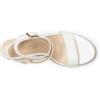 DREAM PAIRS Womens Open Toe Espadrilles Dressy Platform Sandals Buckle Ankle Strap Stylish Wedges Summer Dressy Sandals(White-pu)