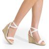 DREAM PAIRS Womens Open Toe Espadrilles Dressy Platform Sandals Buckle Ankle Strap Stylish Wedges Summer Dressy Sandals(White-pu)