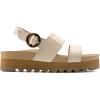 DREAM PAIRS Women’s Orthopedic Arch Support Platform Sandals Comfortable Cork Insole Low Wedges Sandals Flatform Summer Dress Shoes Cute Buckle Wedges for Beach(Beige)