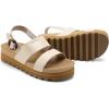 DREAM PAIRS Women’s Orthopedic Arch Support Platform Sandals Comfortable Cork Insole Low Wedges Sandals Flatform Summer Dress Shoes Cute Buckle Wedges for Beach(Beige)